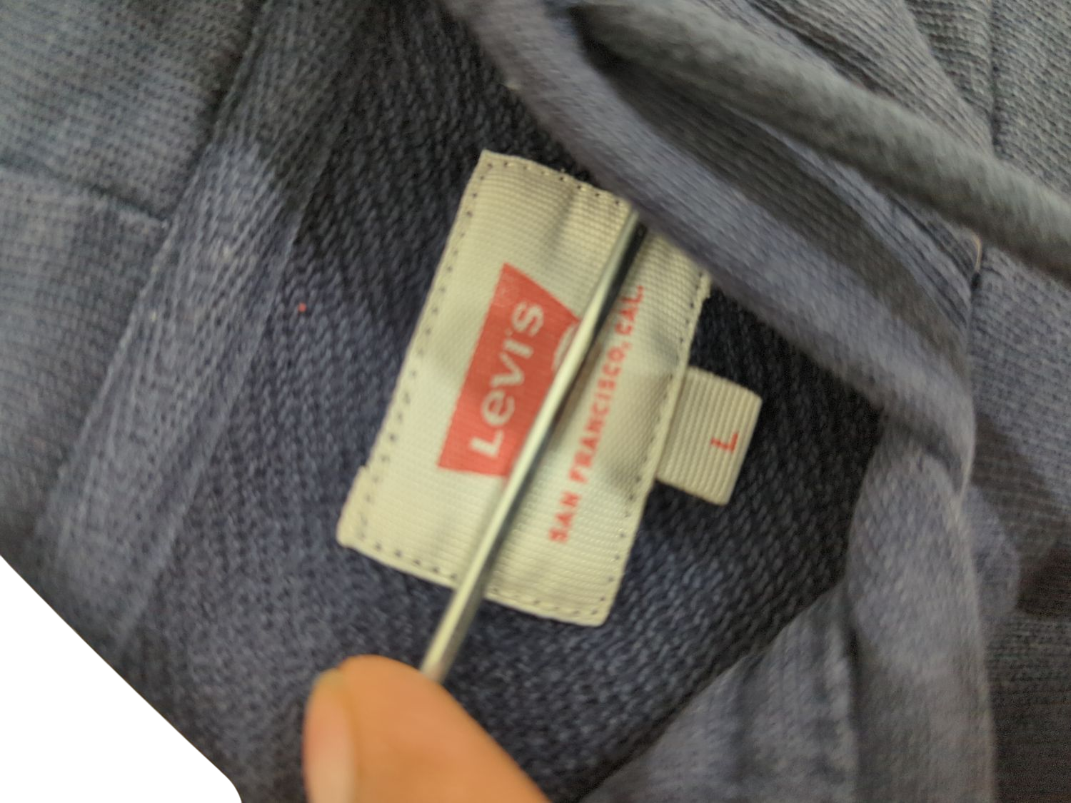 Levi's Navy Sweatshirt with Triple Logo Print - Size L