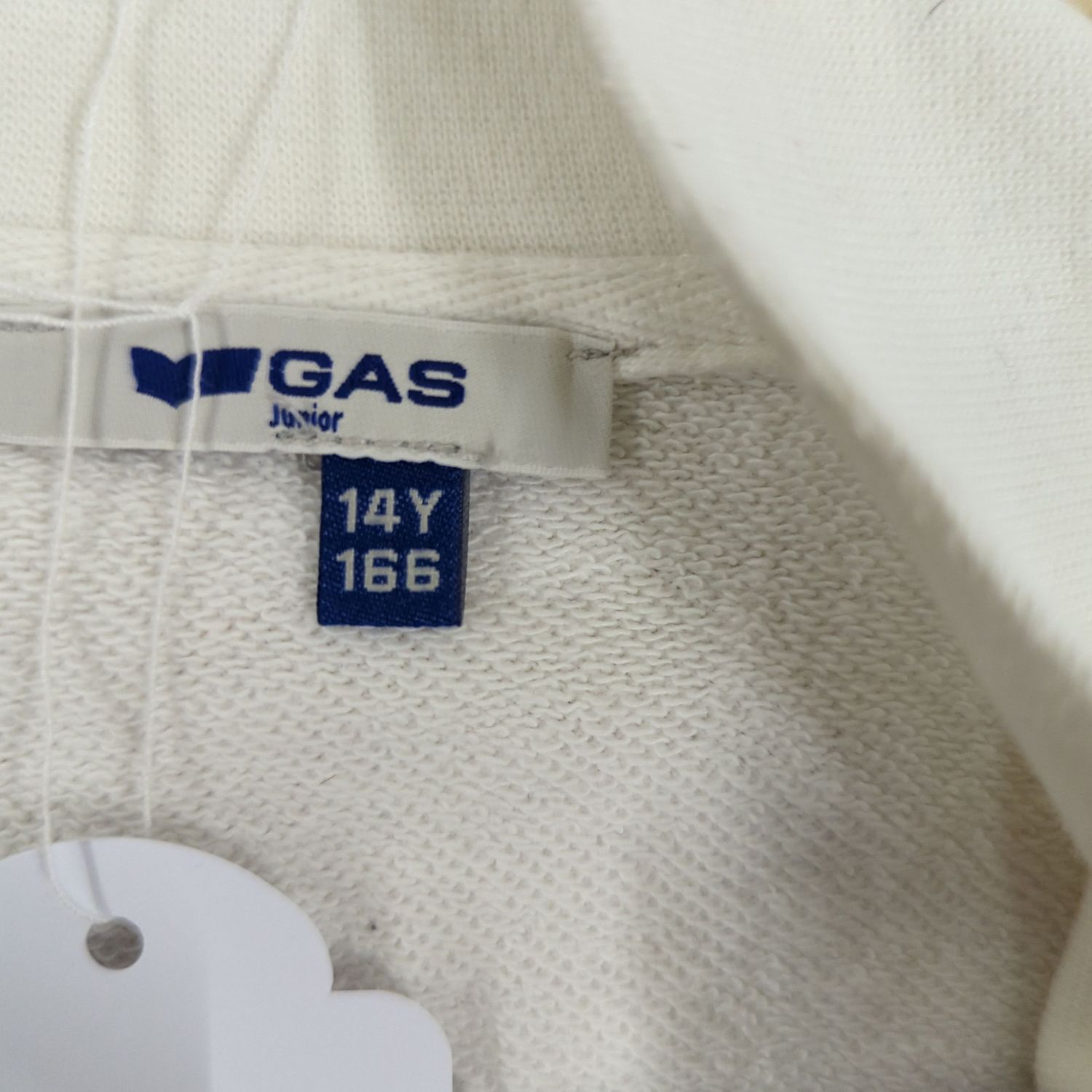 GAS Jeans White Zip-Up Sweatshirt - Size M/L