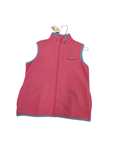 Columbia Pink Fleece Vest with Blue Trim - Size M