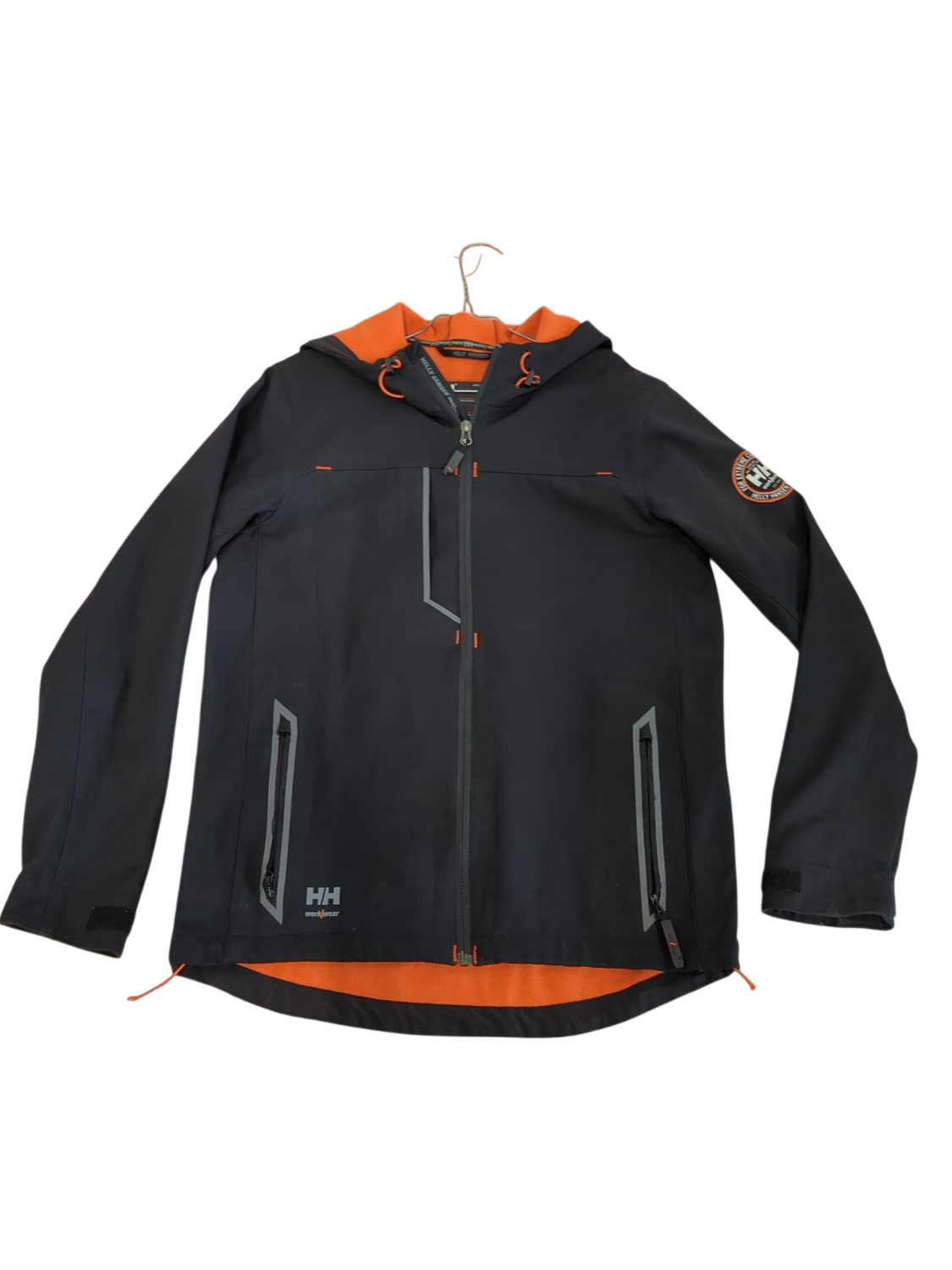 Helly Hansen Black & Orange Windbreaker Jacket - Size M