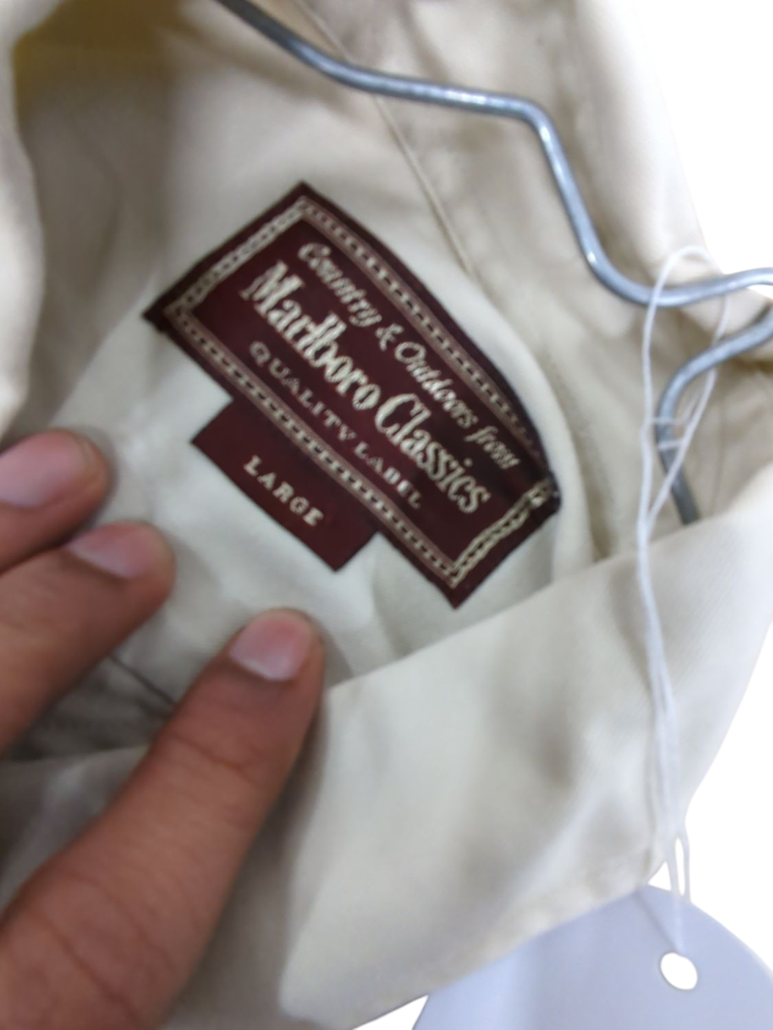 Marlboro Classics Beige Button-Down Shirt - Size L