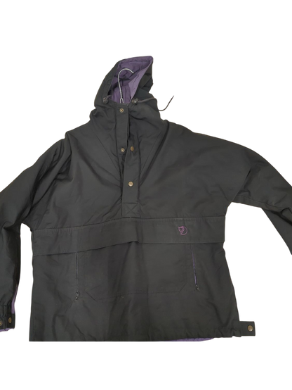 Raven Black Windbreaker Jacket with Purple Lining - Size S