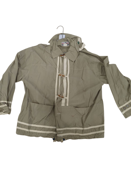 Fiorucci Vintage Beige Windbreaker Jacket with Stripes - Size XL