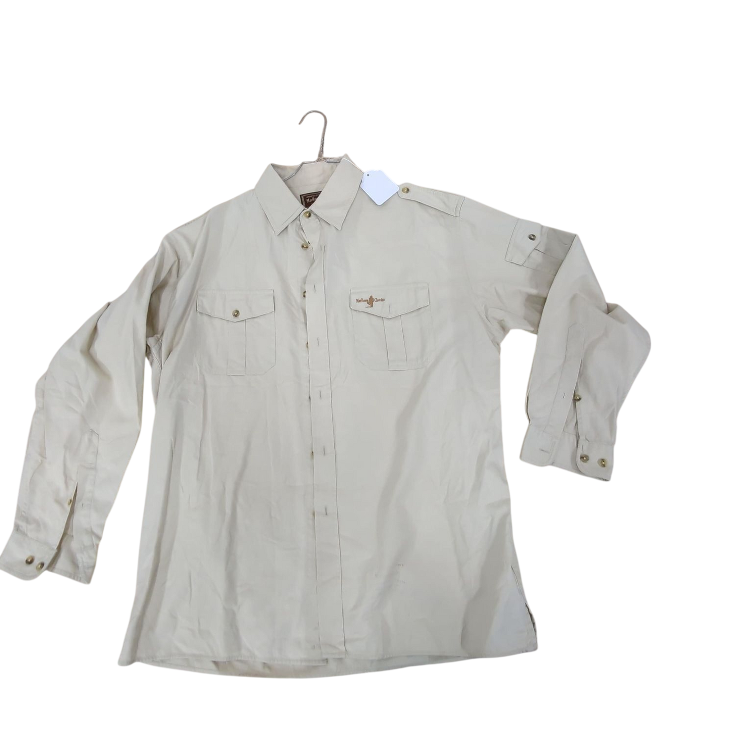 Marlboro Classics Beige Button-Down Shirt - Size L