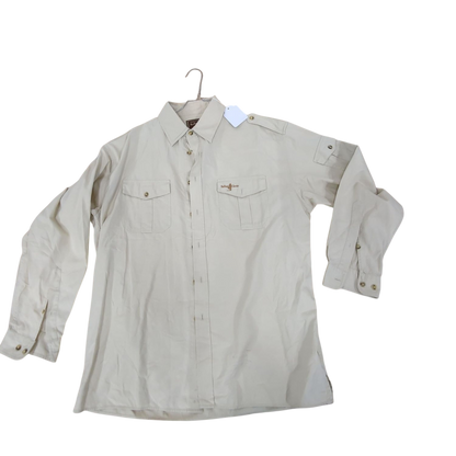 Marlboro Classics Beige Button-Down Shirt - Size L