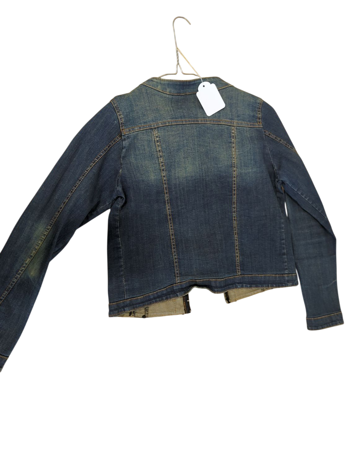 Women's Embellished Denim Jacket with Decorative Studs