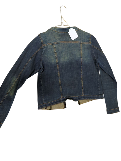 Women's Embellished Denim Jacket with Decorative Studs