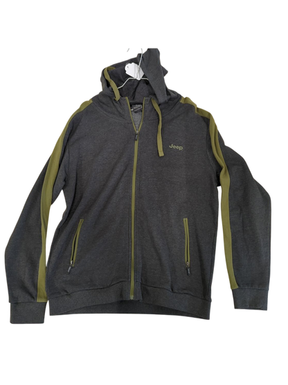 Jeep Grey Windbreaker Jacket with Olive Trim - Size L