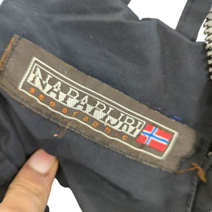 Napapijri Windbreaker Jacket - Black with Nordic Flag Patch