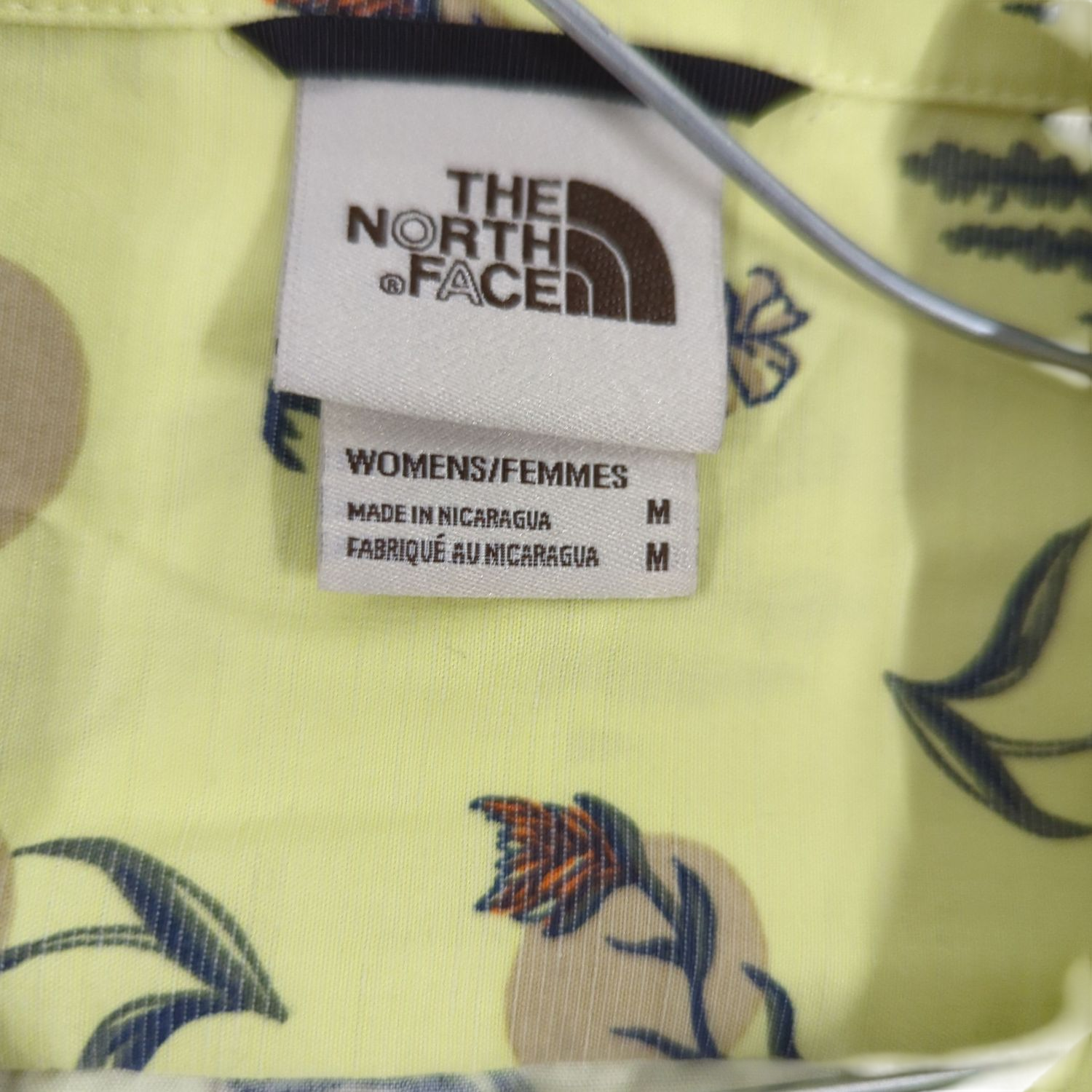 The North Face Yellow Patterned Button-Down Shirt with Outdoor Design
