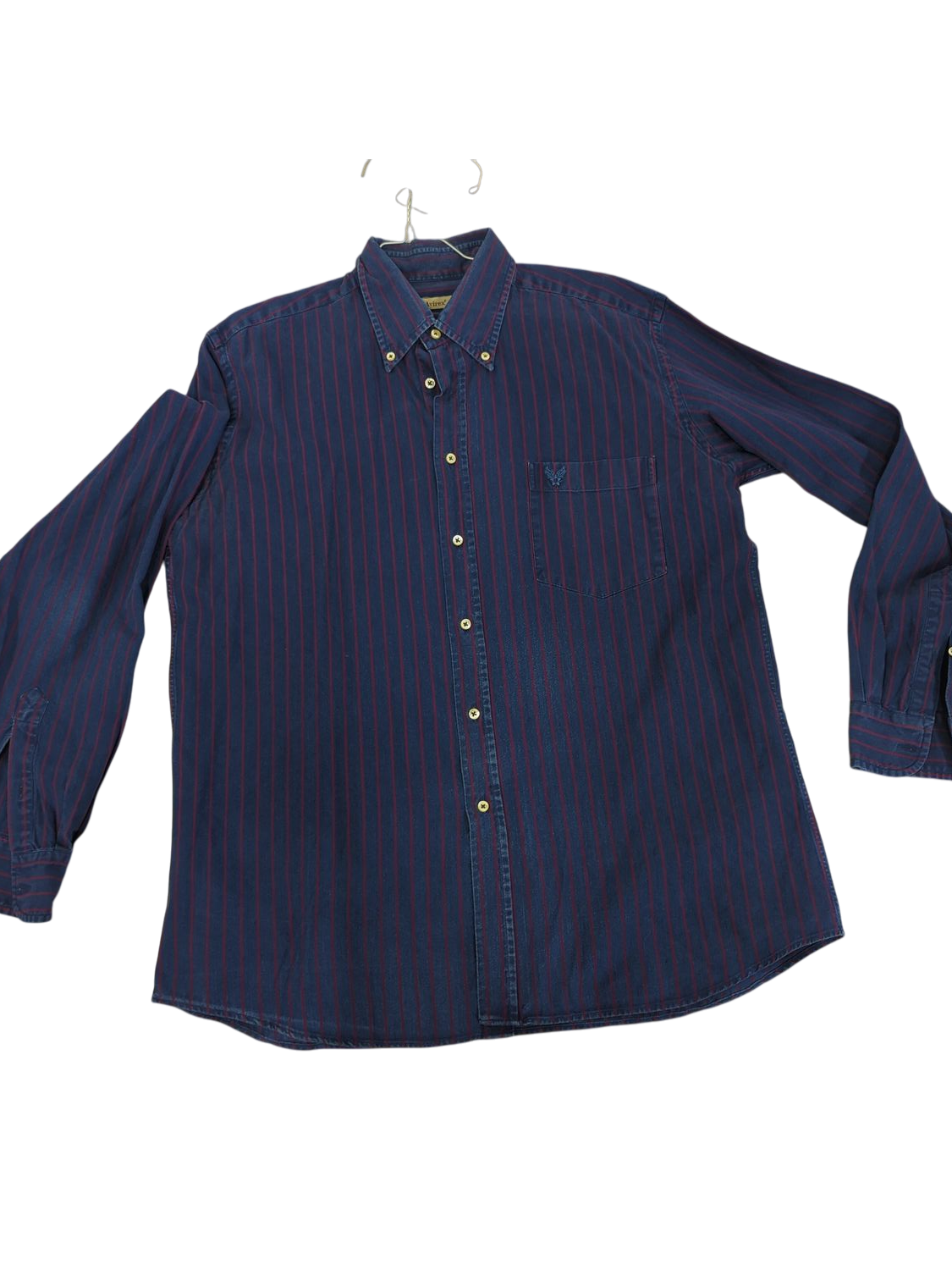 Avirex Navy Striped Button-Down Shirt - Size Large