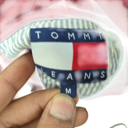 Tommy Hilfiger Burgundy Hoodie with Embroidered Logo - Size M