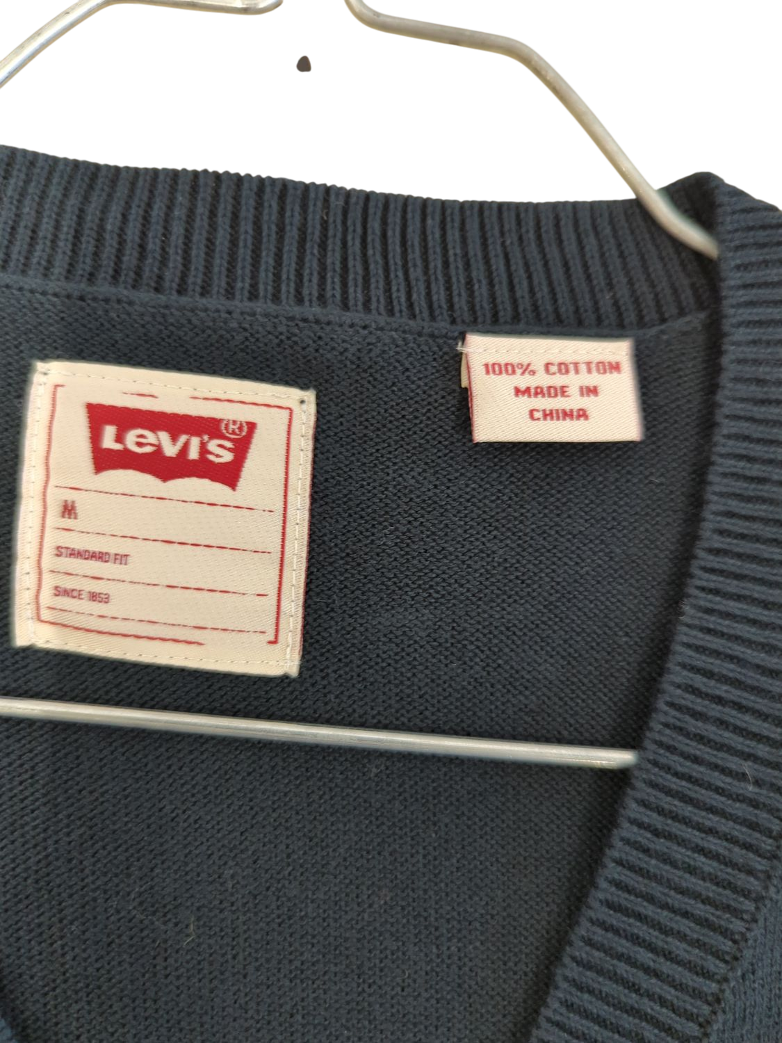 Levi's Navy Striped Cotton Sweater Vest - Size M