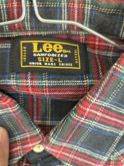 Lee Sanforized Plaid Button-Down Shirt - Size L