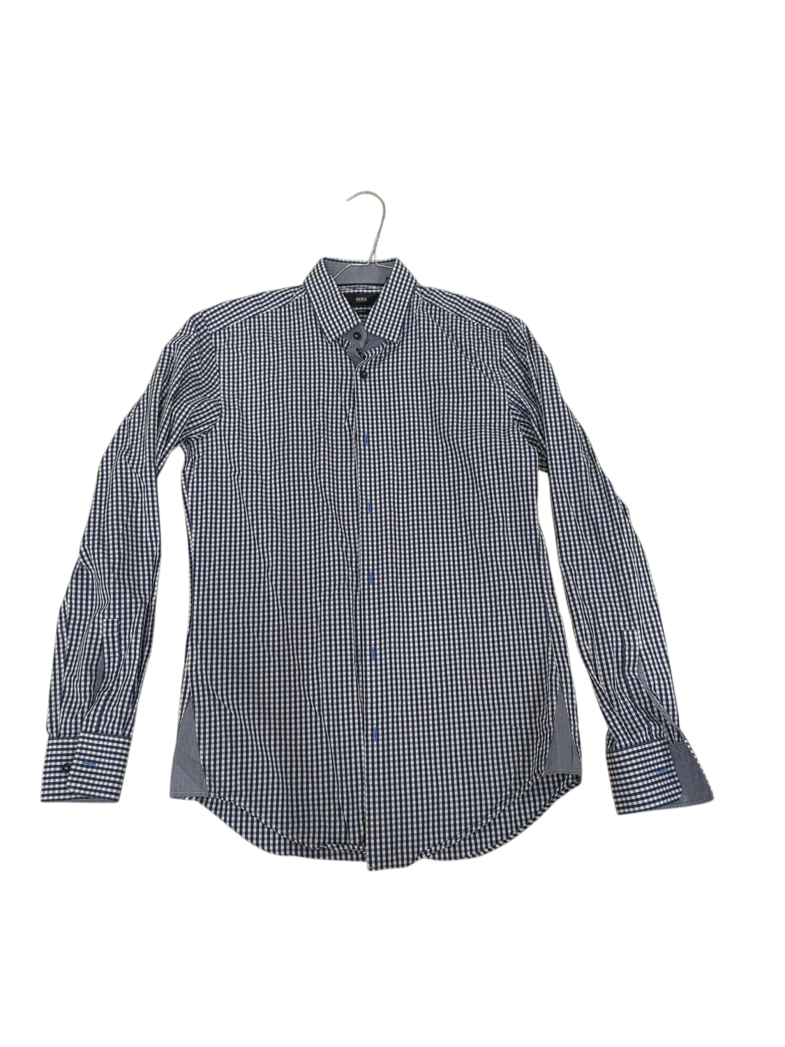 BOSS Hugo Boss Slim Fit Blue & White Checkered Dress Shirt - Size 38/15