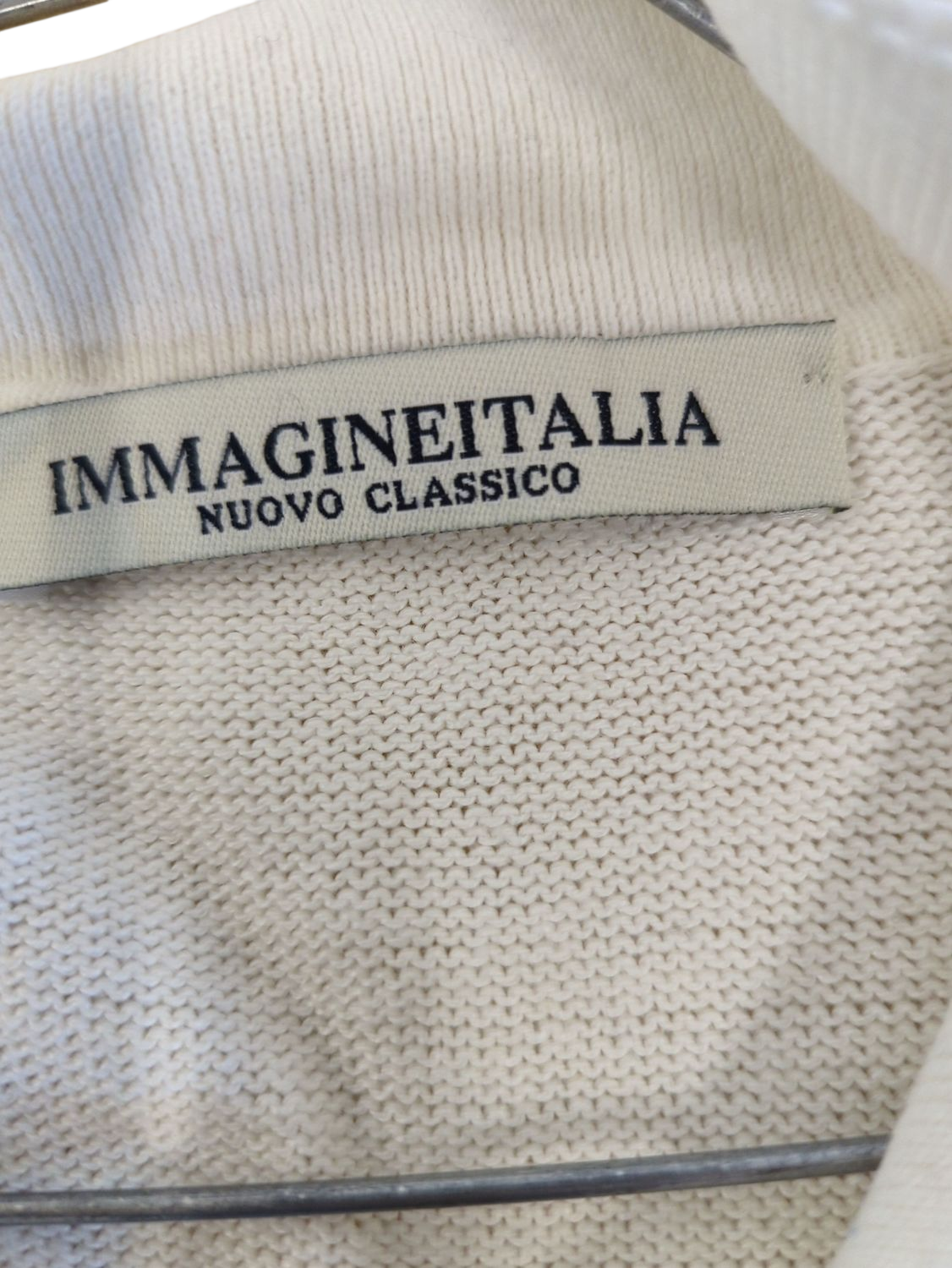 Immagineitalia White Knitted Tank Top - Italian Designer Sleeveless Vest