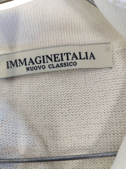 Immagineitalia White Knitted Tank Top - Italian Designer Sleeveless Vest