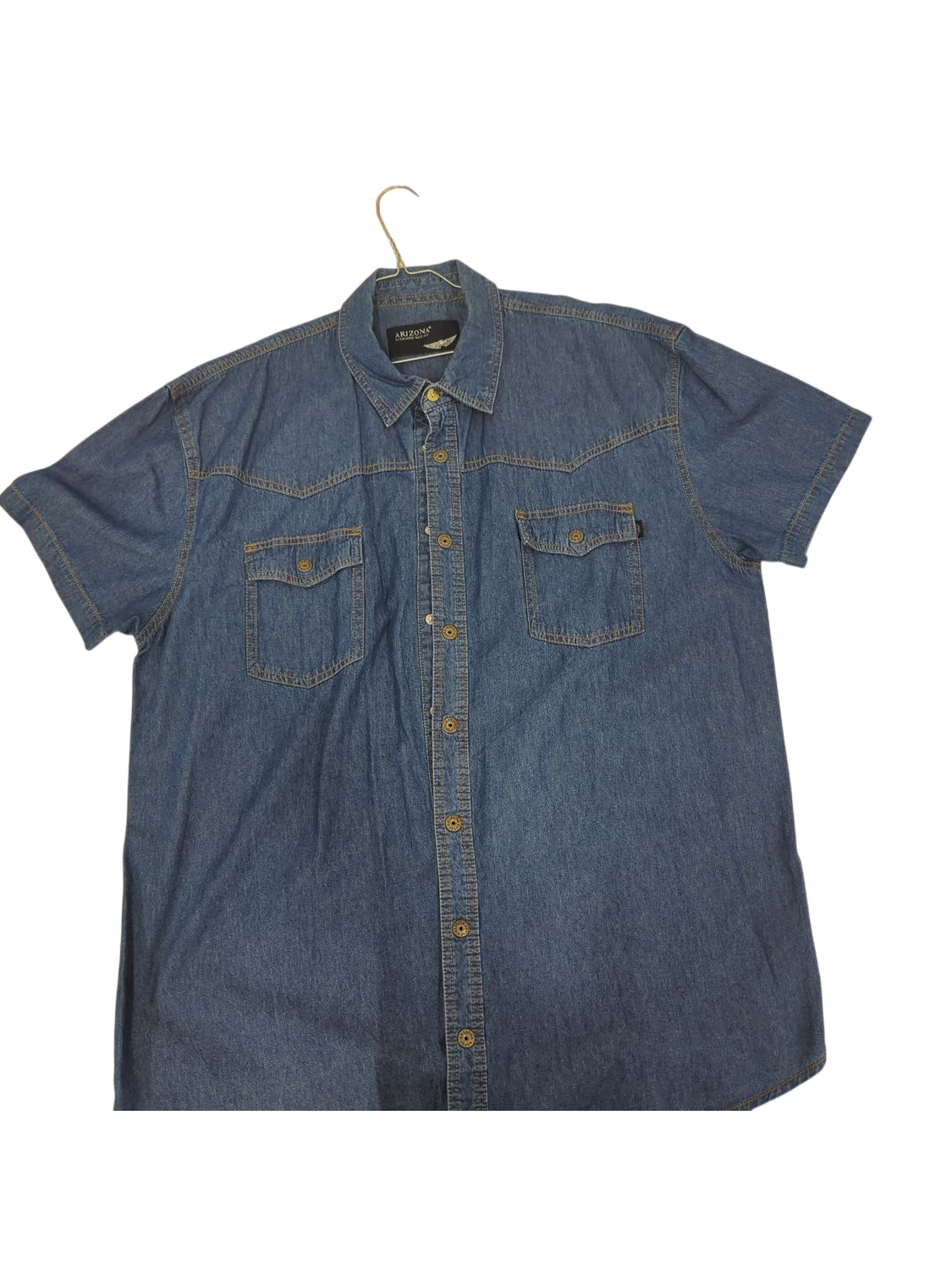 Arizona Denim Short Sleeve Button-Down Shirt - Size GB