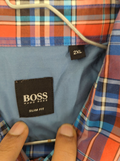 BOSS Hugo Boss Plaid Button-Down Shirt - Size 2XL