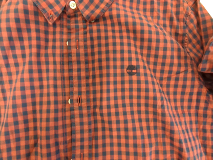 Timberland Red and Navy Checkered Button-Down Shirt - Size SL