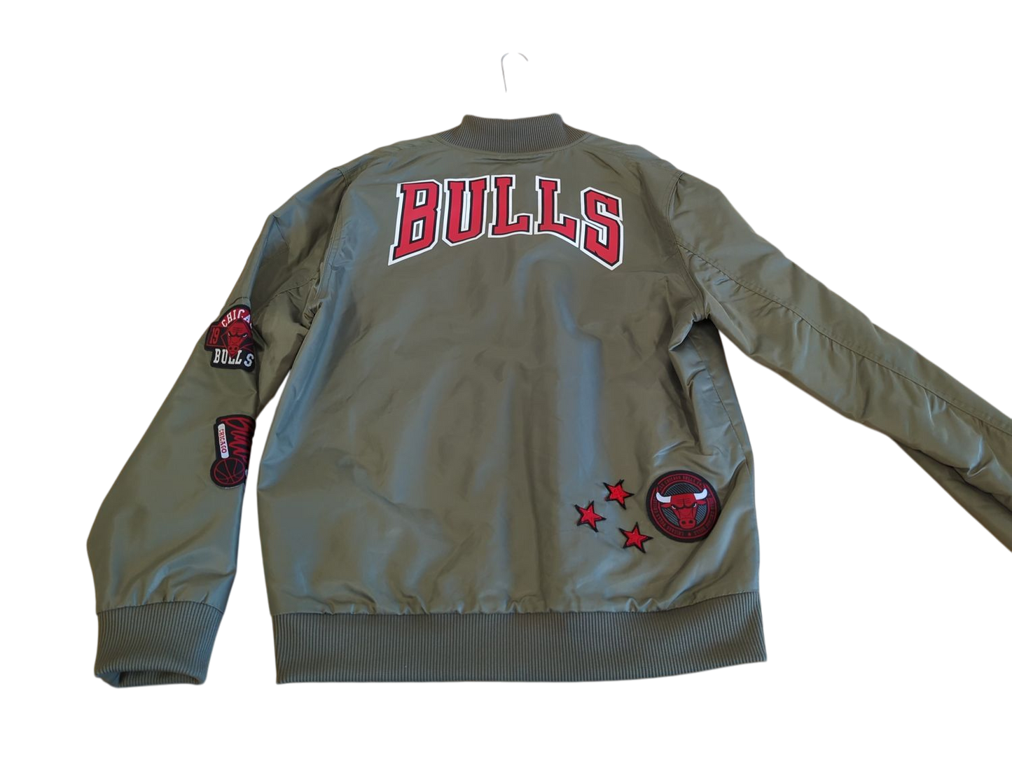 NBA Chicago Bulls Bomber Jacket - Olive Green - Size Large