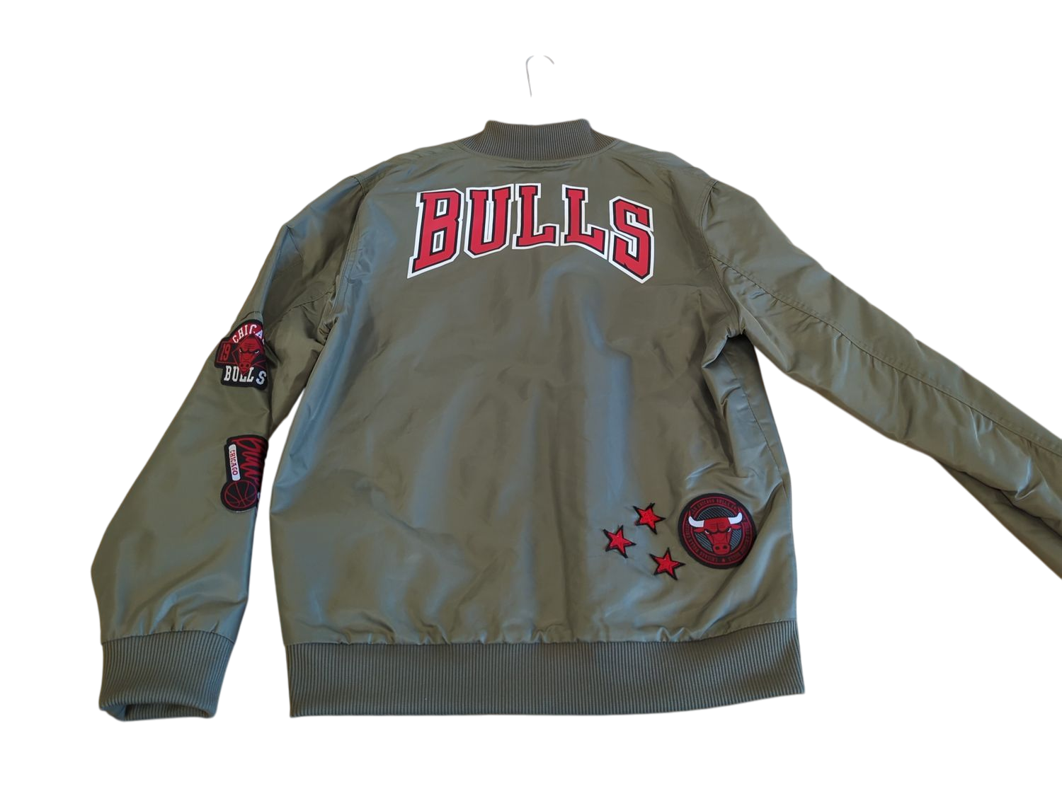 NBA Chicago Bulls Bomber Jacket - Olive Green - Size Large
