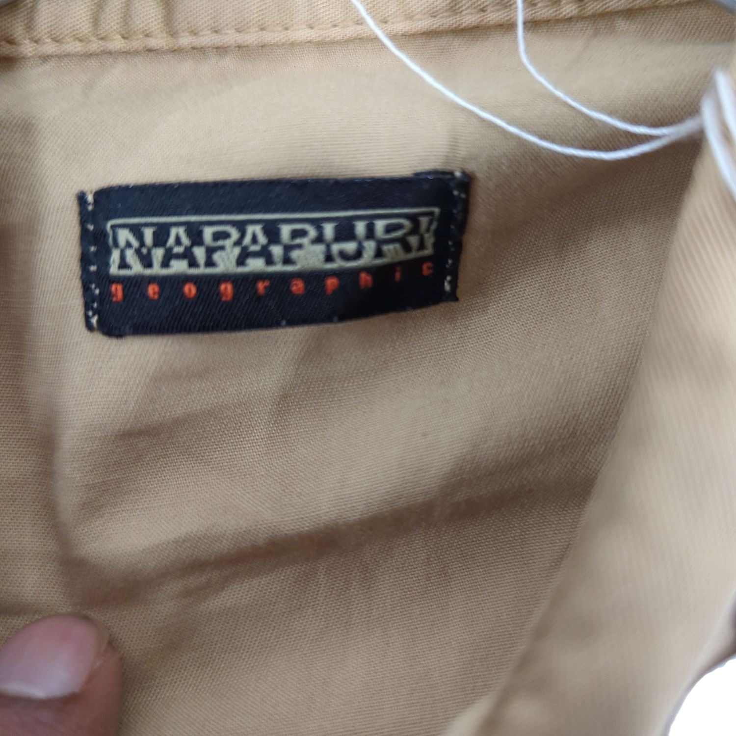 Napapijri Beige Short Sleeve Button-Down Shirt - Size S