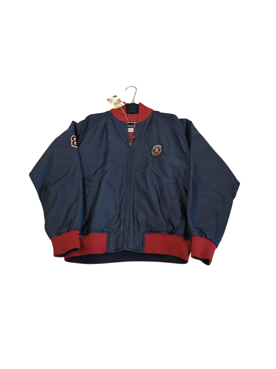 Vintage Reebok Bomber Jacket - Navy/Red - Size S