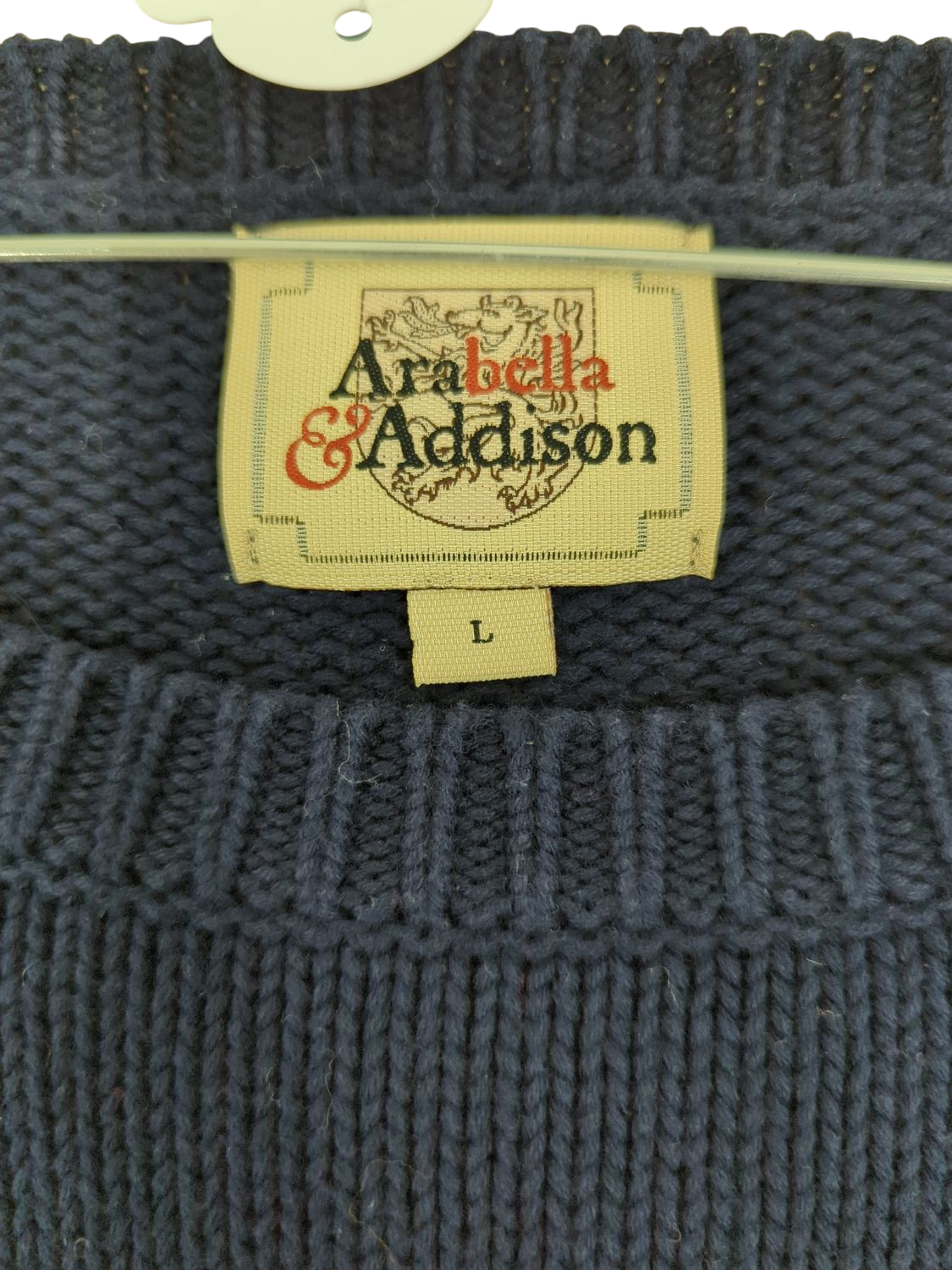 Arabella & Addison Navy Knit Sweater with Graphic Design - Size L
