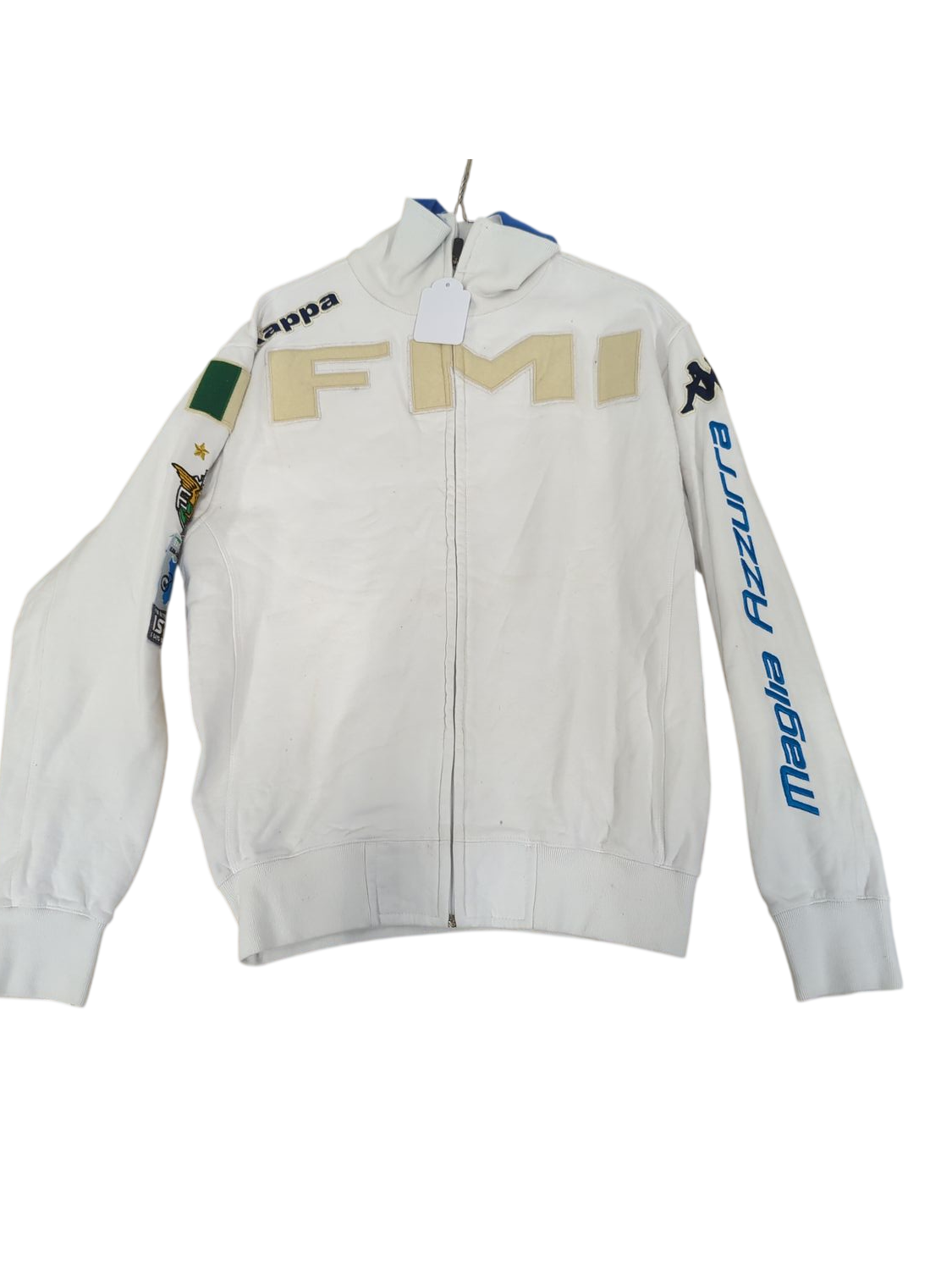 Kappa Italia White Track Jacket - Maglia Azzurra - Size Medium