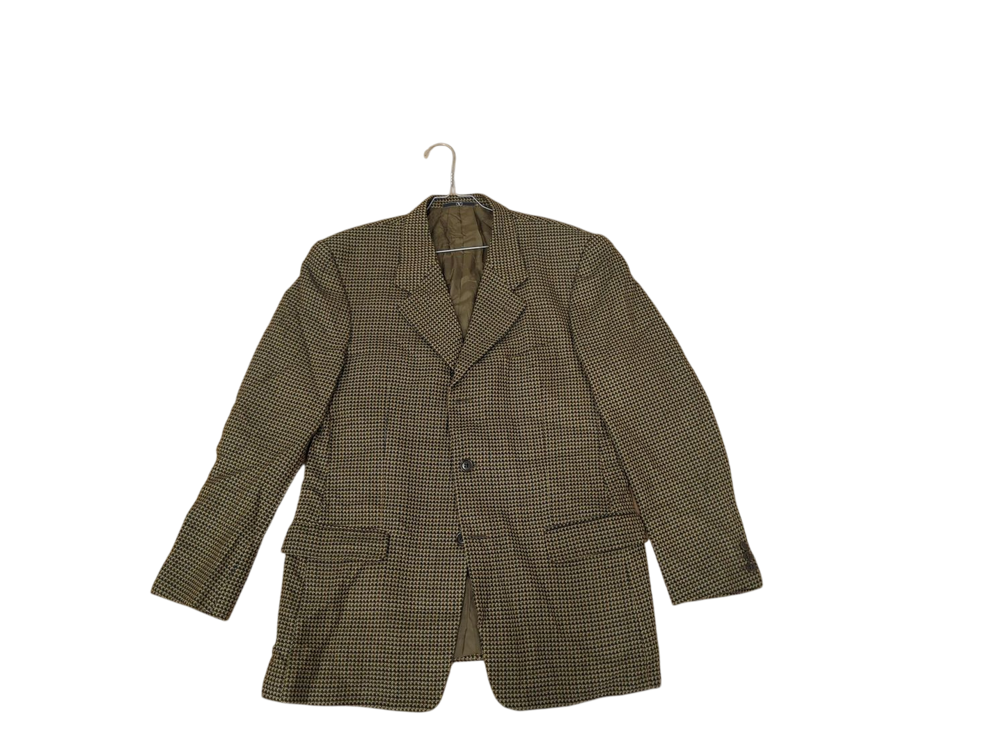 Valentino Uomo Brown Checkered Wool Blend Blazer - Made in Italy
