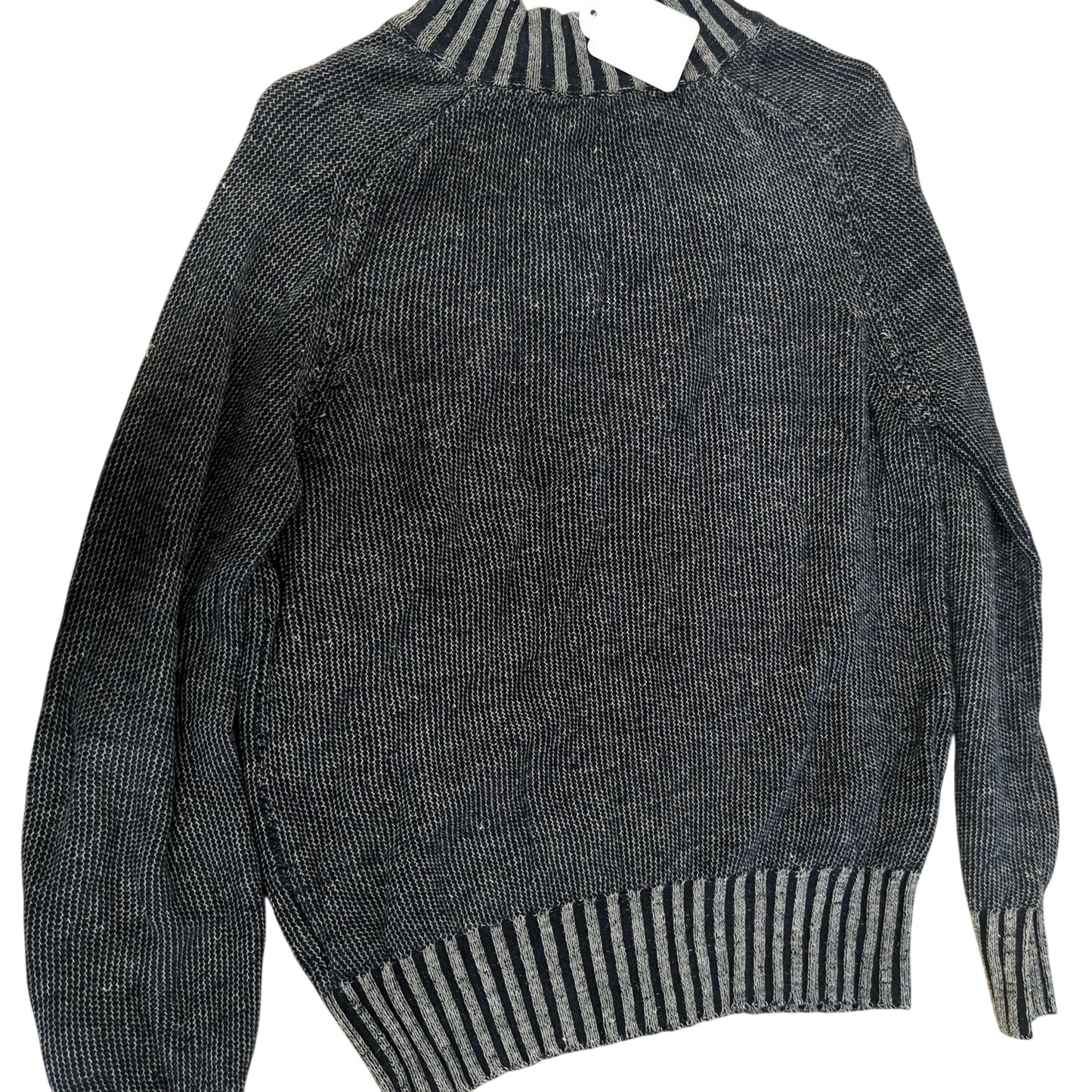 Trussardi Jeans Grey Knit Sweater - Ribbed Cuffs & Hem