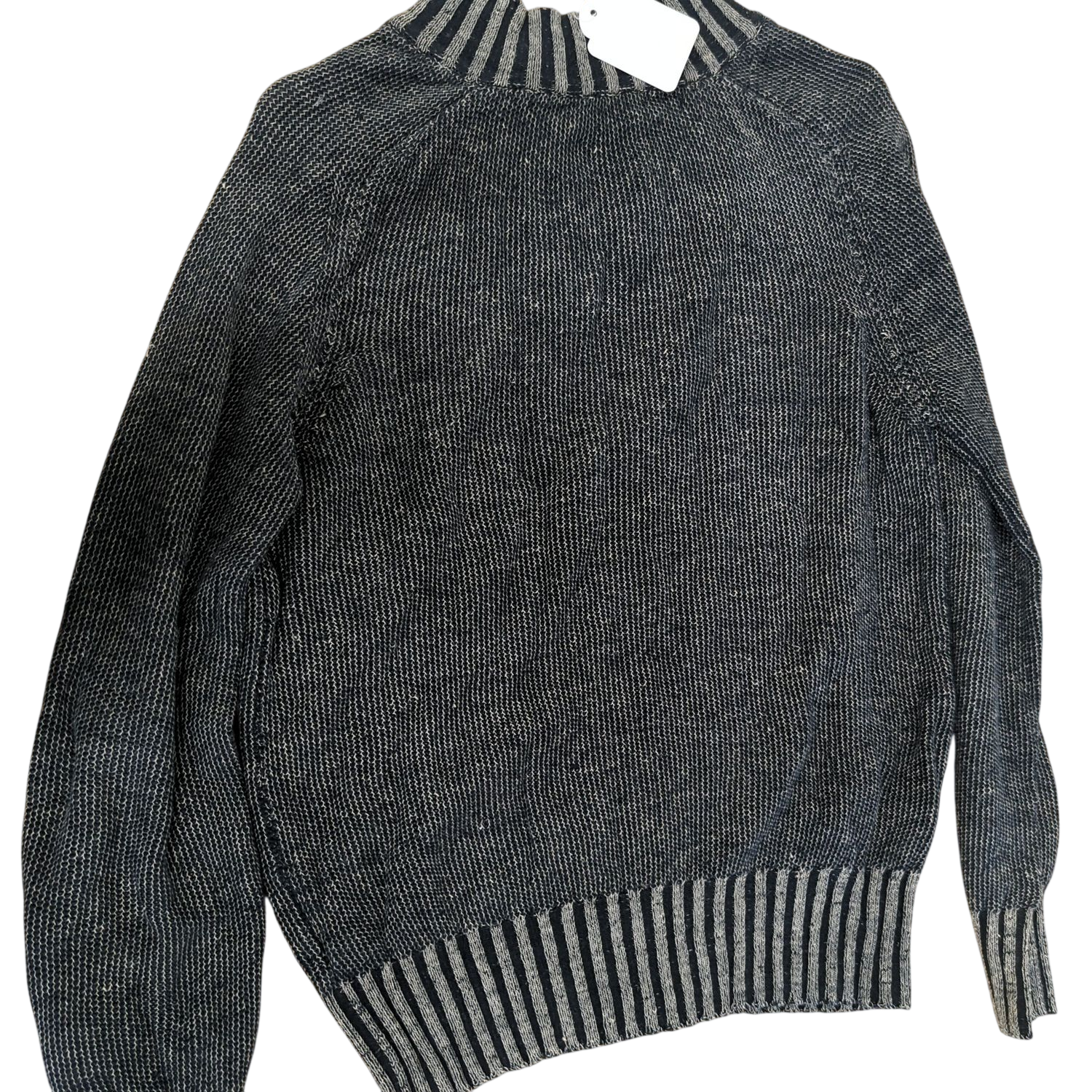 Trussardi Jeans Grey Knit Sweater - Ribbed Cuffs & Hem