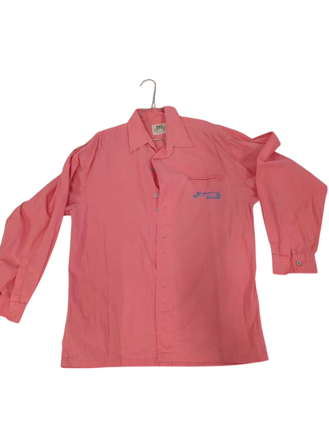 Pink Natural Selection Button-Down Shirt with Decorative Embroidery