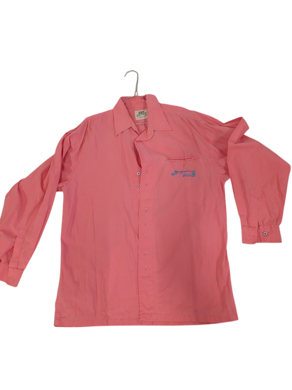 Pink Natural Selection Button-Down Shirt with Decorative Embroidery