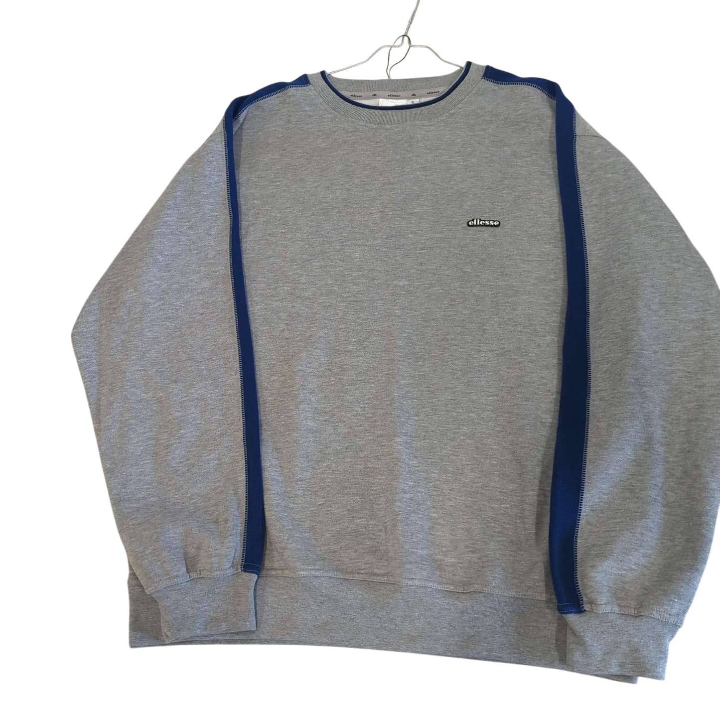 Ellesse Grey Sweatshirt with Navy Stripes - Size XL