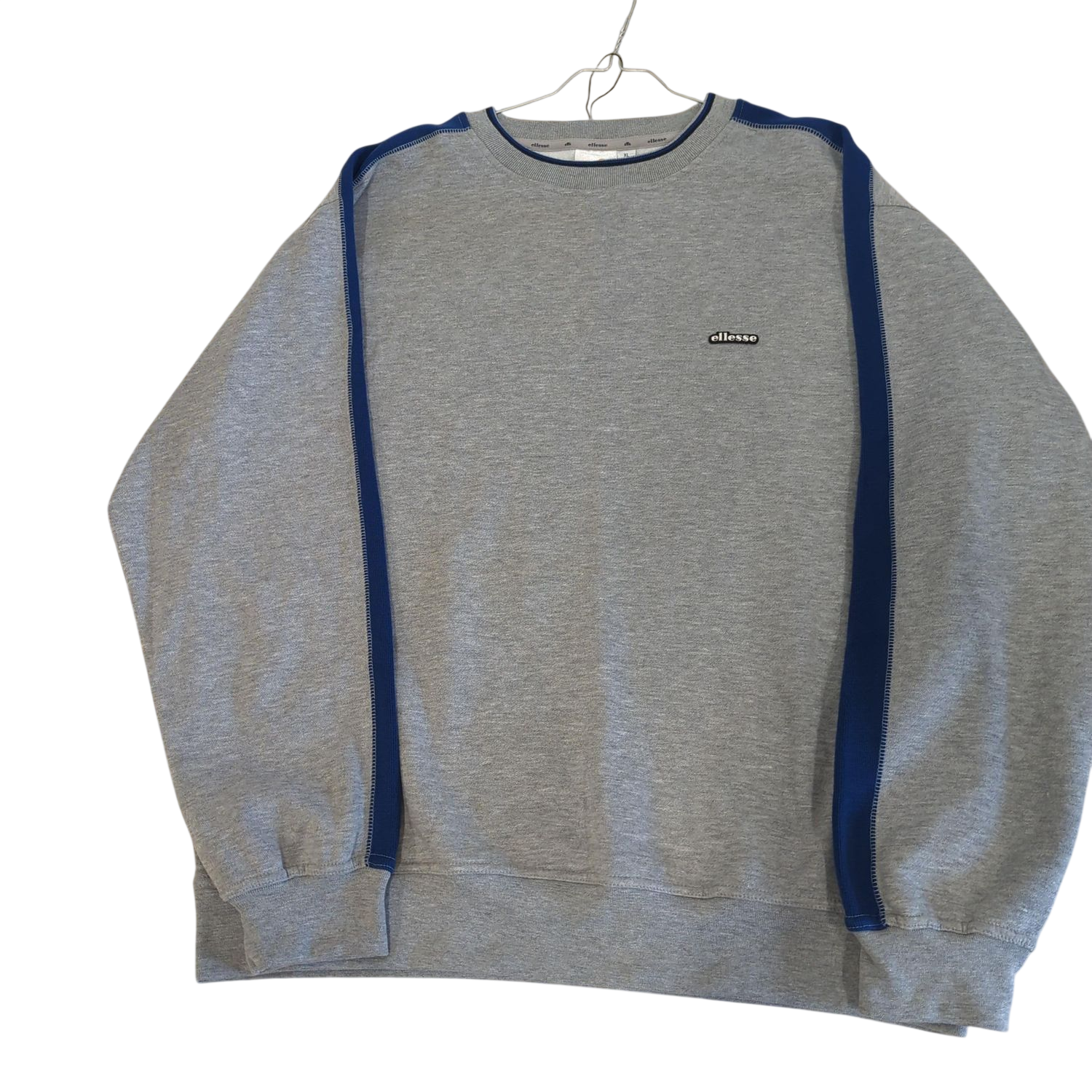 Ellesse Grey Sweatshirt with Navy Stripes - Size XL
