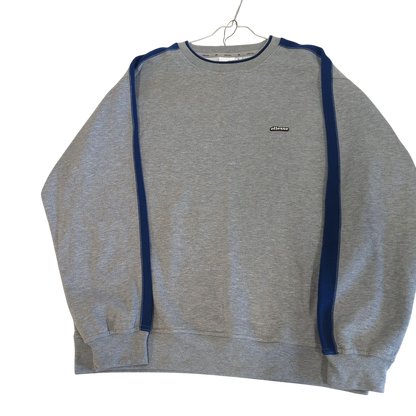 Ellesse Grey Sweatshirt with Navy Stripes - Size XL