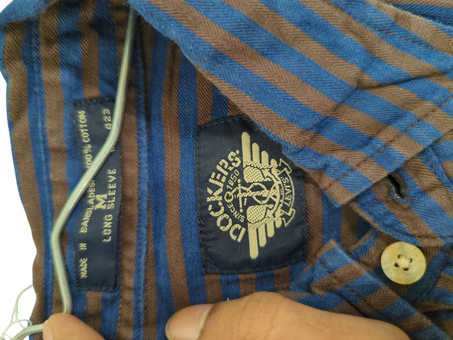 Dockers Striped Button-Down Shirt - Blue & Brown