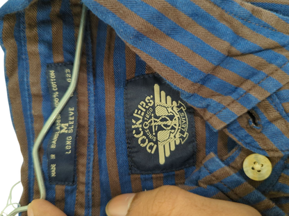 Dockers Striped Button-Down Shirt - Blue & Brown