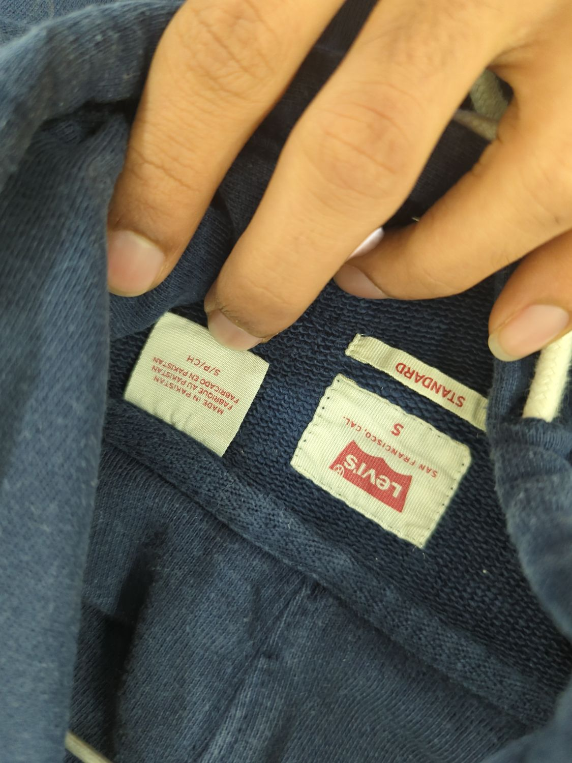 Levi's Navy Pullover Hoodie - Size S