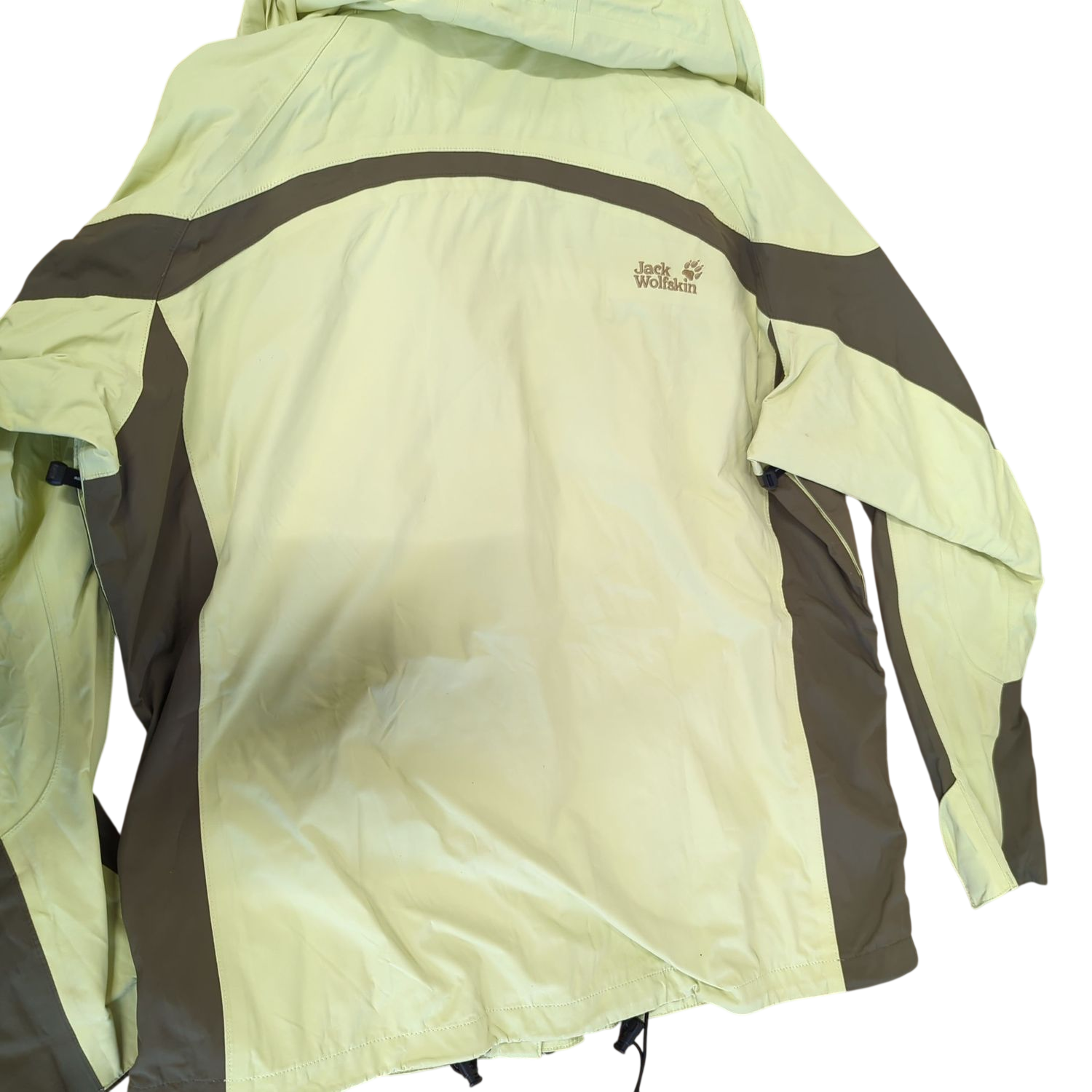 Jack Wolfskin Light Yellow & Brown Windbreaker Jacket - Size XL