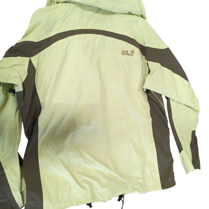 Jack Wolfskin Light Yellow & Brown Windbreaker Jacket - Size XL