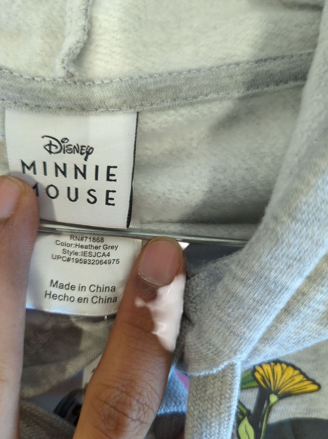 Disney Mickey Mouse Grey Sweatshirt - Floral Design