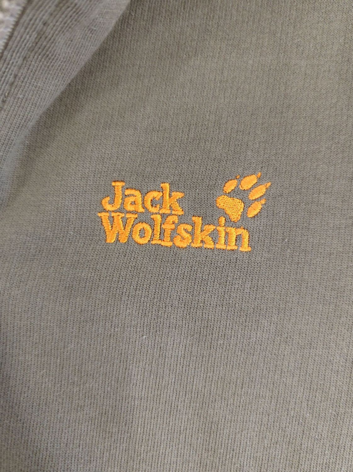 Jack Wolfskin Olive Green Windbreaker Jacket with Orange Paw Logo - Family Size
