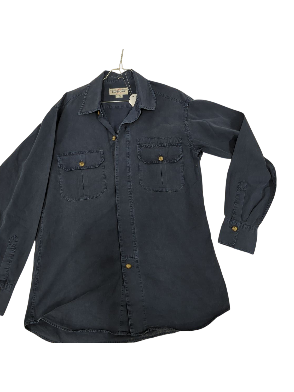 Blu Brown Navy Button-Down Shirt - Size Large