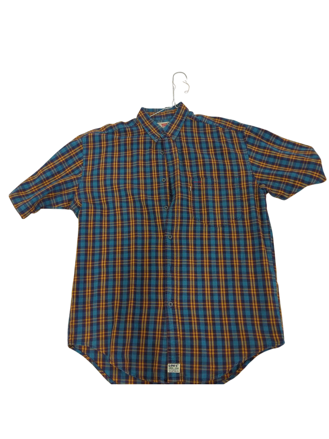 Levi's Plaid Short Sleeve Button-Down Shirt - Size M