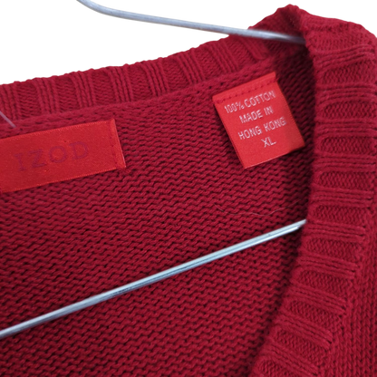 IZOD Red Cotton Sweater - Size XL
