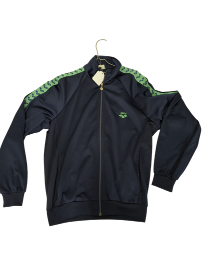 Arena Navy Blue Track Jacket with Green Trim - Sportswear