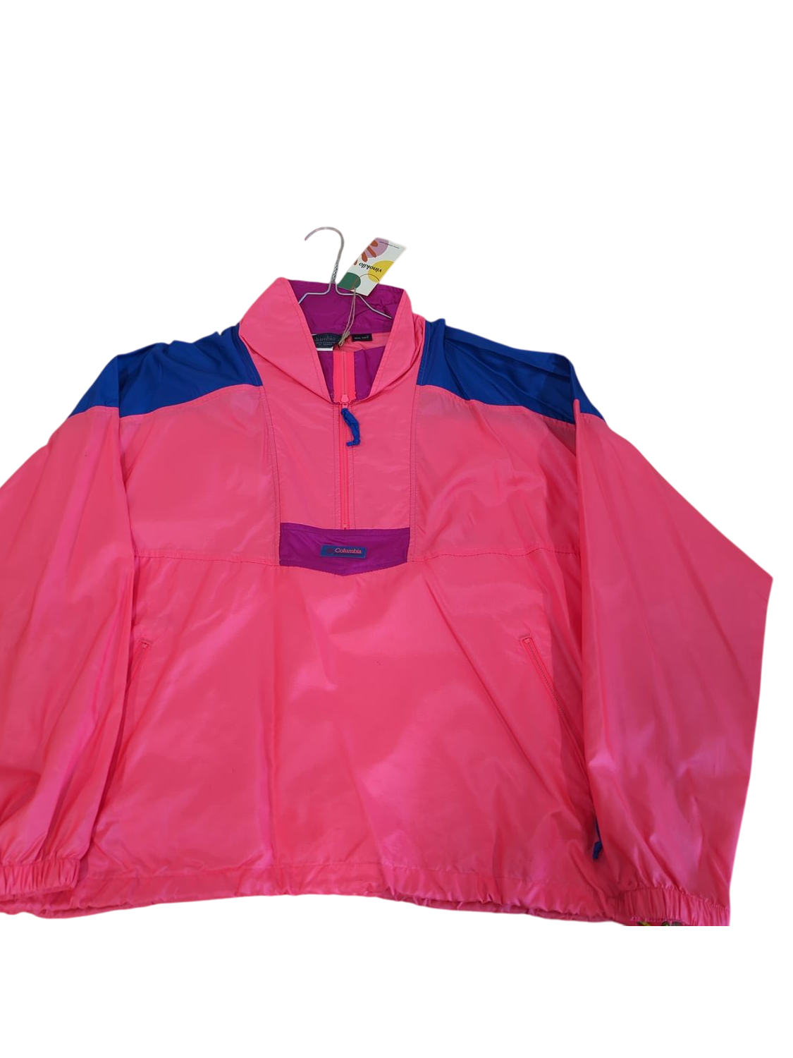 Vintage Columbia Sportswear Windbreaker Jacket - Men's XL - Pink/Blue/Purple